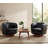 35" Wide Modern Swivel Faux Leather Upholstered Barrel Chair(Set Of 4)-129454471