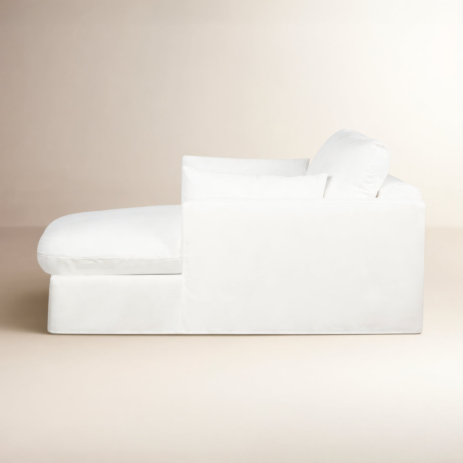 Luna Chaise Lounge, Classic Bleach White Twill
