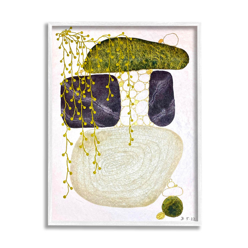 «Botanical Mossy Rock Shapes», art de la giclée encadrée par Jocelyn Benford, H 14 po x l 11 po x P 1,5 po