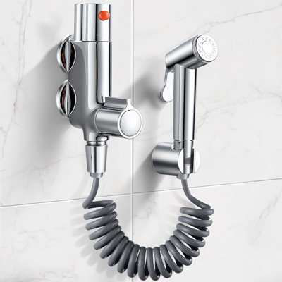 Thermostatic Bidet With Handheld Sprayer,Chrome,Silver