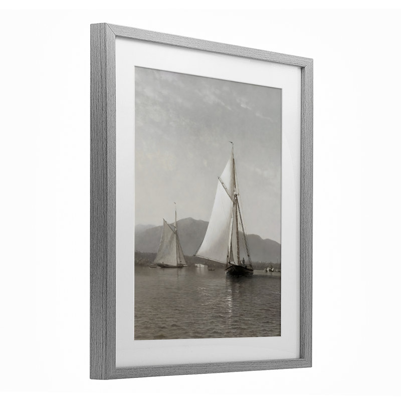 Reproduction sous verre Soft Soft, Cadre de ferme gris, H 16 po x l 13 po