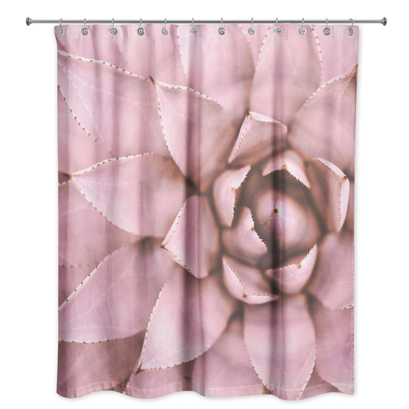 Rideau de douche simple Floral, Rose