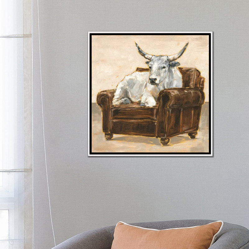 «Refined Comfort II» par Ethan Harper - reproduction d'art, H 26 po x l 26 po x P 1,5 po, Toile blanche encadrée