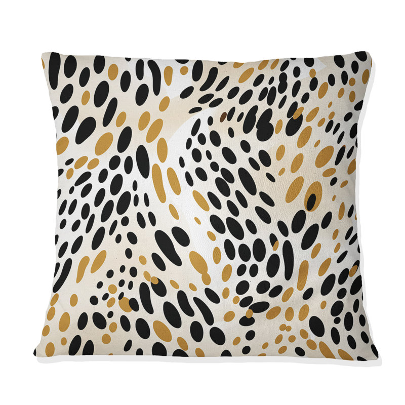 Beige And Black Cheetah Print Simplicity - Throw PillowAbstract Coral Reef Multicolor Azure - Throw Pillow, 18" H x 18" W