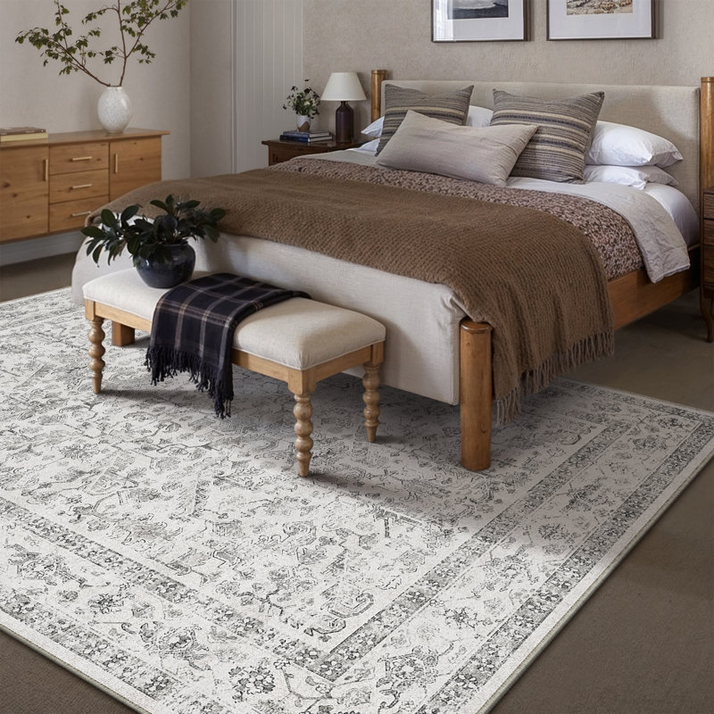 Tapis gris Lorena, Tapis de couloir 2 pi 3 po x 7 pi 6 po