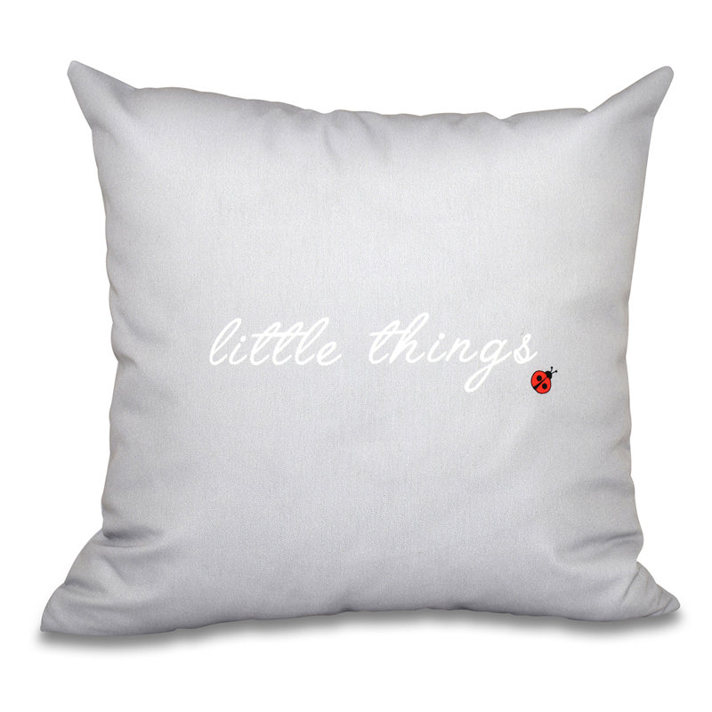 A Way With Words Reversible Throw Pillow, 26"x26", Gray