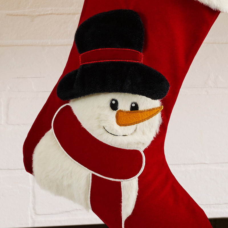 Classic Wintertime Snowman Personalized Christmas Stocking, Yes