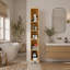 Armoire haute et mince en bambou naturel grande capacité pour un rangement peu encombrant dans les salles de bain et les petites pièces