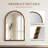 Madison Park Montra Brown 24"W x 36"H Arched Wood Wall Mirror with Braided Rubber Frame-125562584