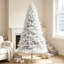 Arbre de Noël artificiel grand 6 pi avec 1000 extrémités de branches et base en acier non éclairé blanc pour décoration de bureau
