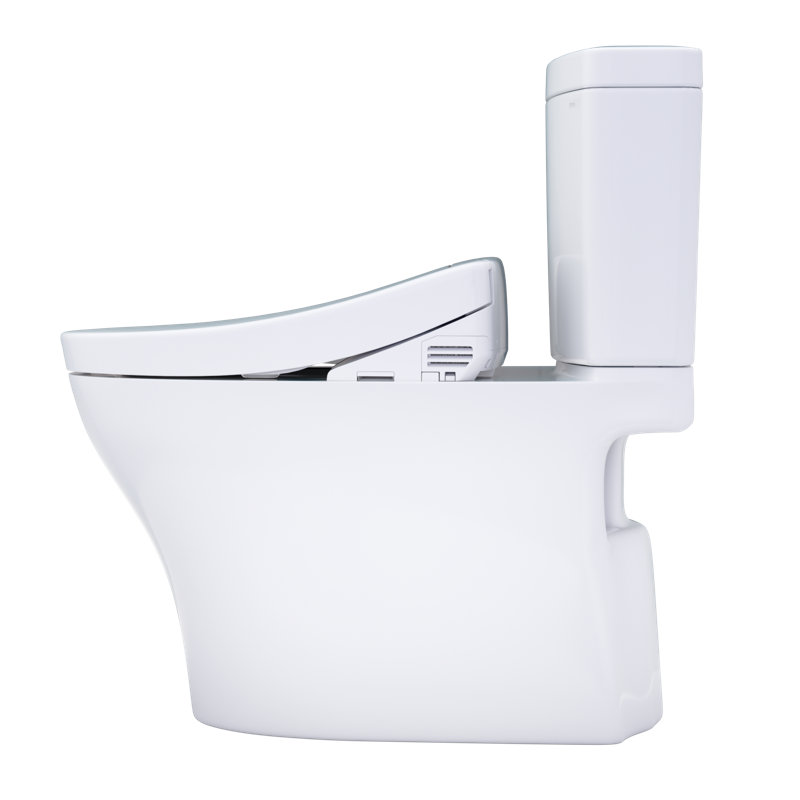 TOTO® WASHLET+®  Aquia IV Two-Piece Elongated Dual Flush 1.28 and 0.9 GPF Toilet and WASHLET S2 Bidet Seat, Cotton White - MW4463346CEMGN#01