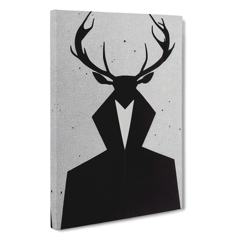 Male Stag No.2 Abstract - Wrapped Canvas, 76cm H x 50cm W x 3cm D