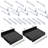 Adjustable Short Divider Bin Cosmetic Tray With Pushers - Customize Slot Size To Product, Clear, 2-Pack