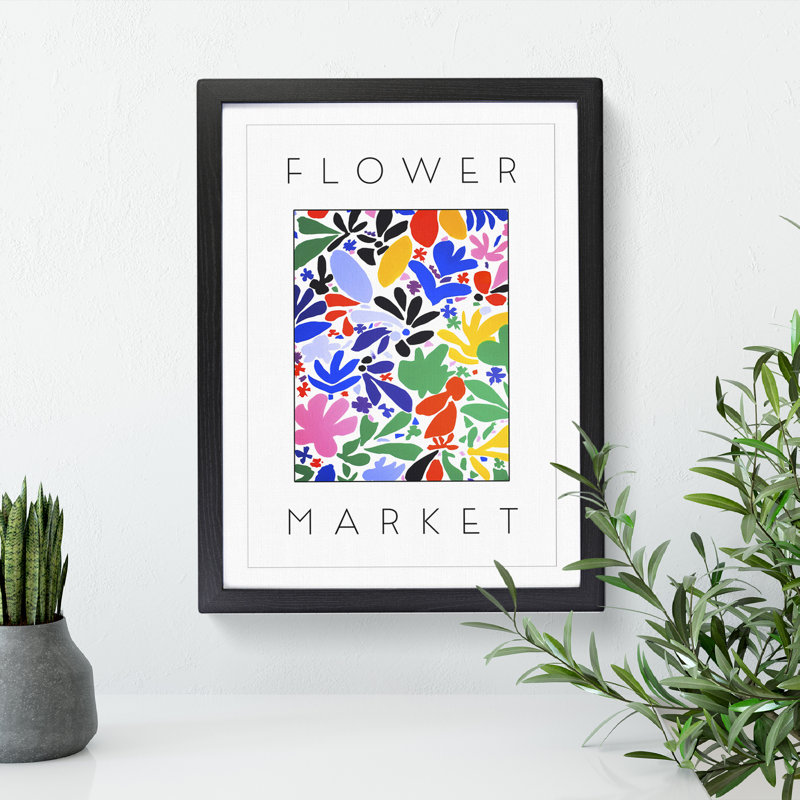 Flower Market Exhibition White No.3 - Single Picture Frame Print on Wood, 46cm H x 34cm W x 2cm D