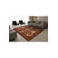 Tapis brun tissé à motif floral lavable Mosso-979101547