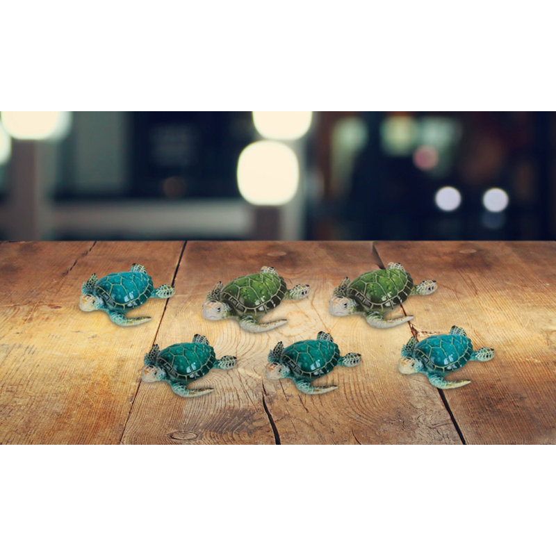 Mini-tortue de mer bleue et verte 6 pièces 6 pièces