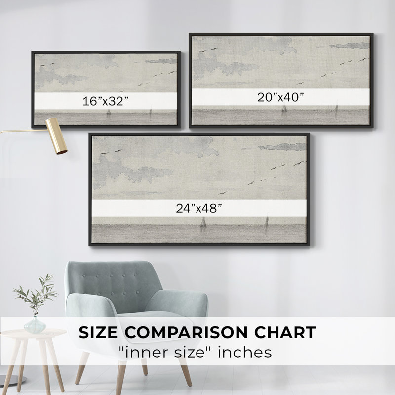 Nautical Series-CCLXXXI- Framed Gallery Wrapped Canvas -Ready to Hang, Black, 21" H x 41" W