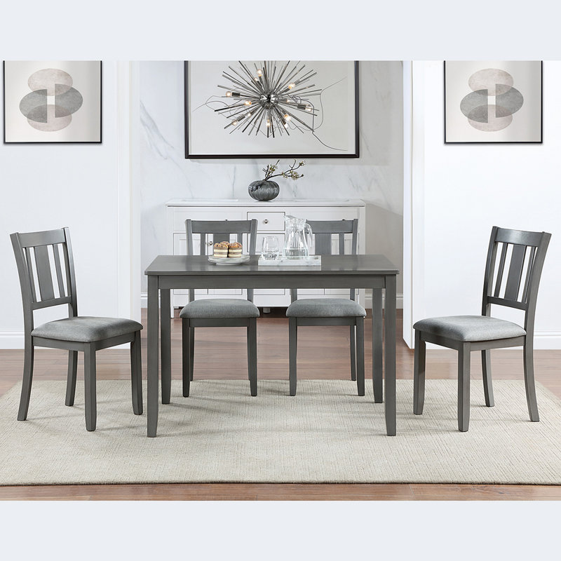 Wooden Dining Rectangular Table, Kitchen Table For Small Space, 4 Person Dining Tableonly THE TABLE, Gray