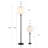 Nadia Black Traditional Dimmable Metal Living Room Bedroom 57.5 in. Floor Lamp & 26.5 in. Table Lamp