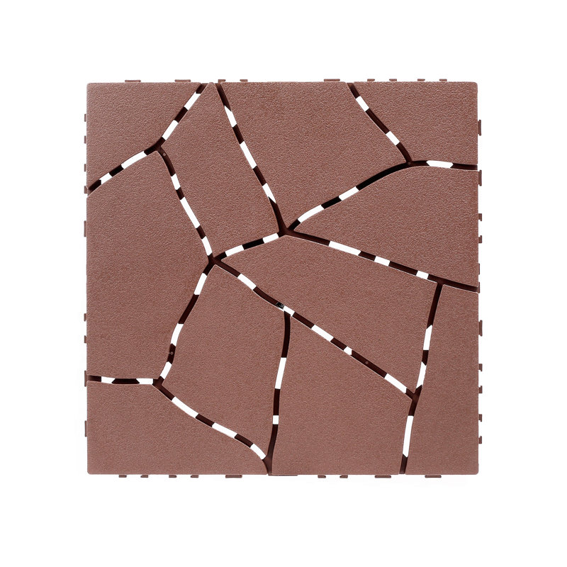 Stone Style 12" Deck Tiles, Red/Brown