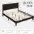 Multi-sized Wooden Bed Frame with Headboard, No Box Spring Needed-2140697813-2140697814