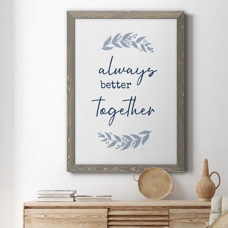 «Always Together», art textuel sur toile, 20" H x 17" W x 1" D, Gris