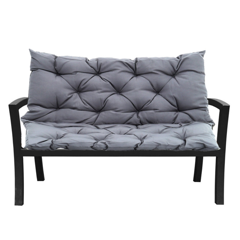 Garden Bench Cushion, 50cm H x 150cm W x 50cm D, Light Grey