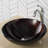 Copper Glass Circular Vessel Bathroom Sink
