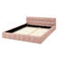 Lit plateforme grand en chenille rose avec tête de lit et structure solide, sans sommier tapissier-191948305