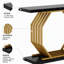 Console en faux marbre, canapé d'appoint 40 "avec base géométrique en métal-1400504568-1400504580-1400504583