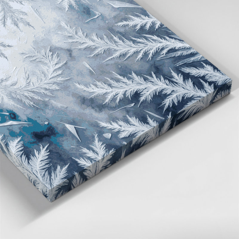 Art mural sur toile gris, "Christmas Frost", H 11 po x l 14 po