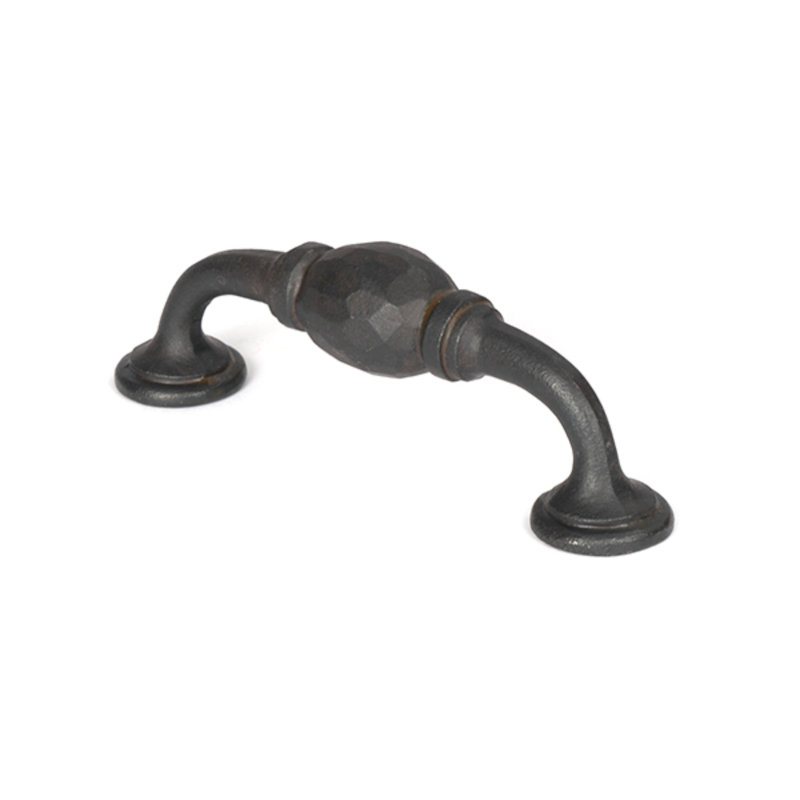 Black 5" Hammered D Handle, Beeswax, 9.7 cm