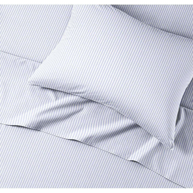 Kids Sheet Set, Soft Microfiber Bedding, Cozy & Breathable, Wrinkle Free Easy Care Bed Sheets, Blue Stripes 