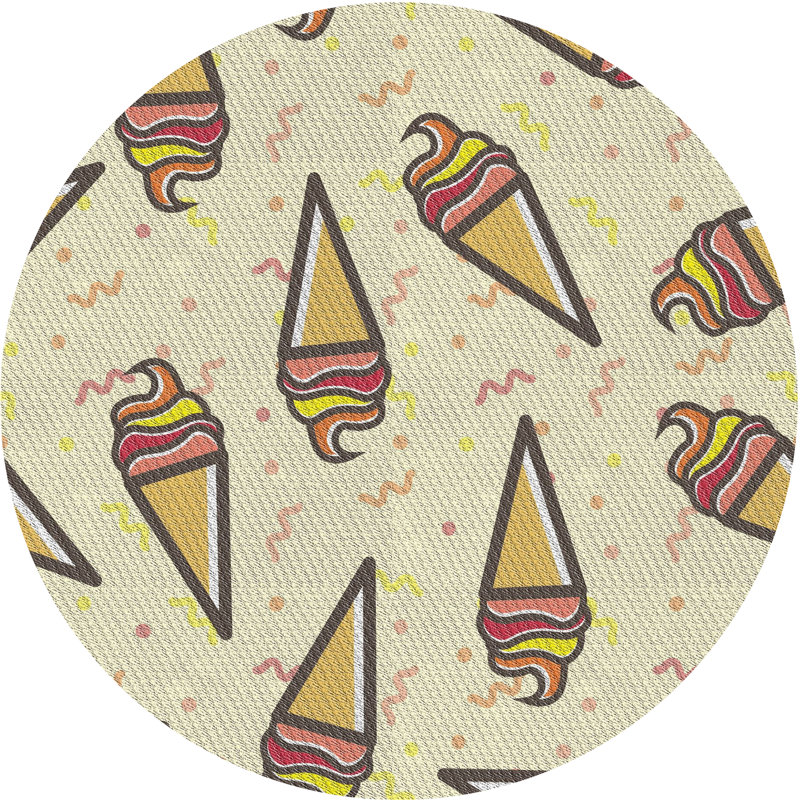 Tapis crème / beige Power Loom, Rond 4 pi