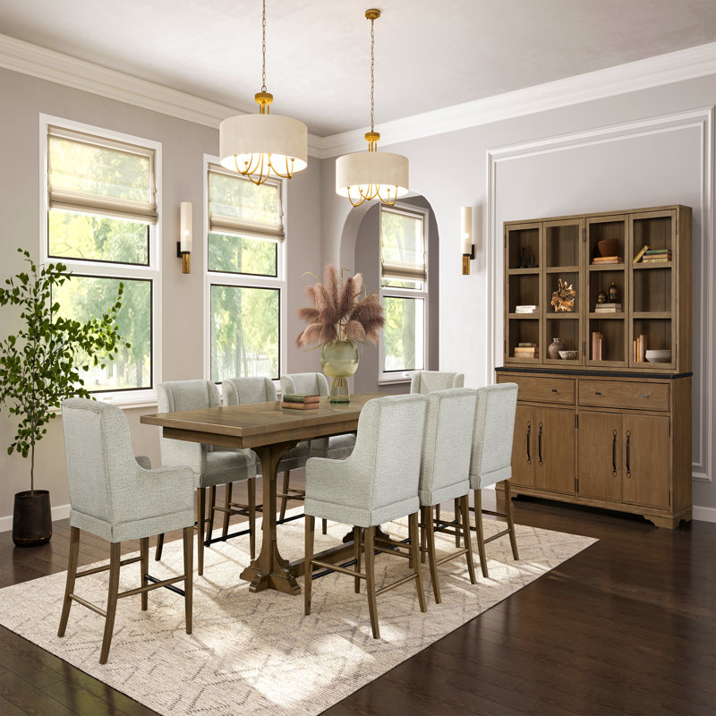 Counter Height Trestle Table - Almond