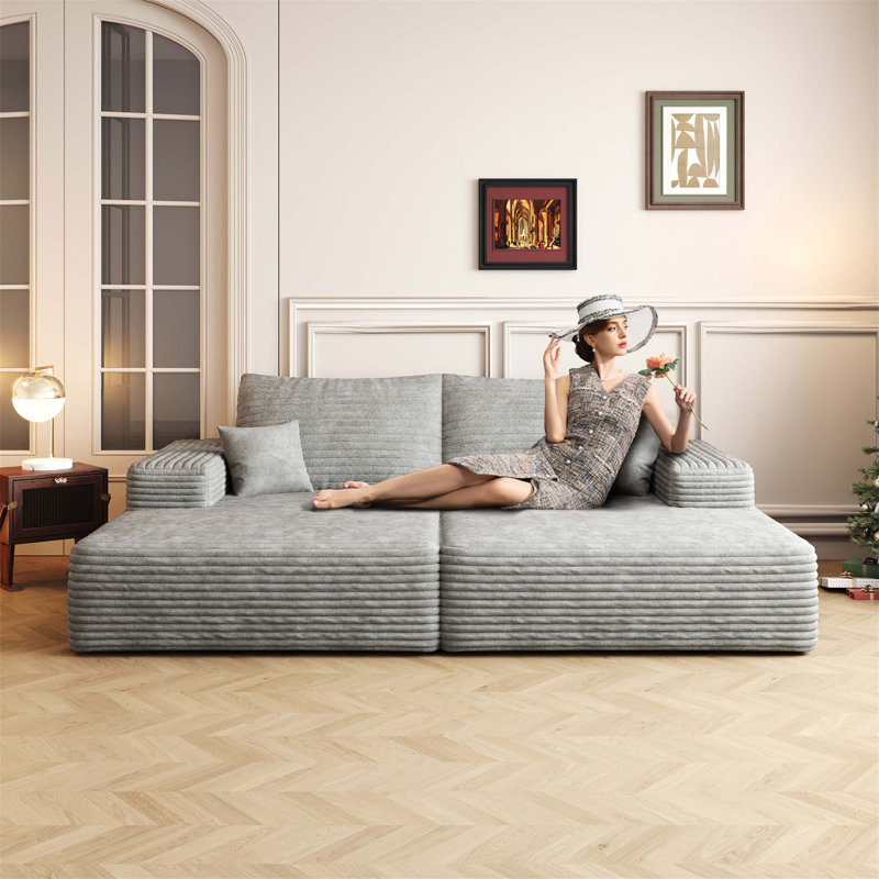 Canapé-lit moderne avec fonctionnalité de canapé-lit double, tissu moelleux et conception modulaire pour divers espaces de vie