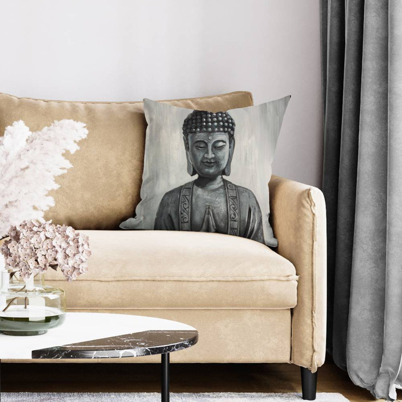Buddha - 20"x20" Throw pillow cover - Poly twill - Print on demand