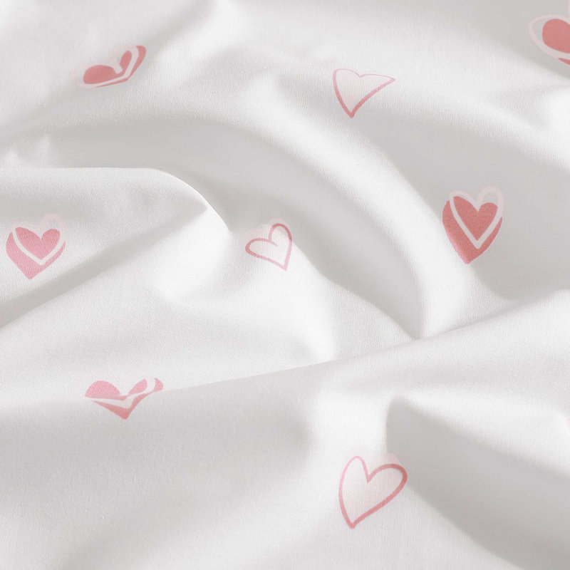 Ensemble de draps en coton percale Poppy & Fritz, Ensemble de draps pour lit simple TG et une taie d, Blanc