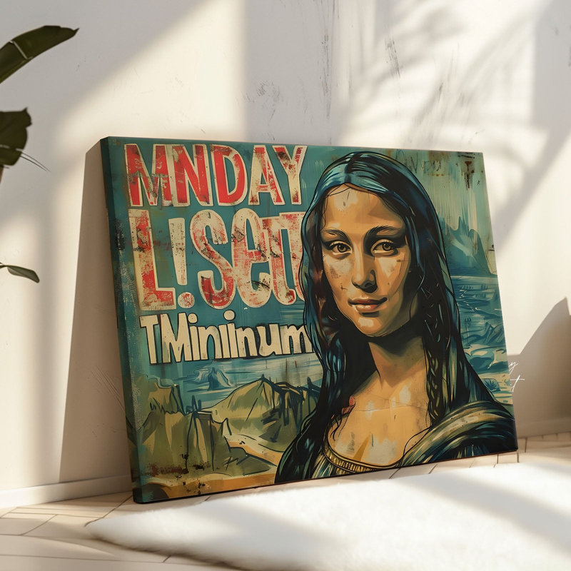 Art mural rétro sur toile P&L Art Graffiti Mona Lisa, H 20 po x l 24 po