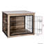 Double - Chenil pour chien en bois moyen - Élégant mobilier d'intérieur pour animal de compagnie avec cage à double accès