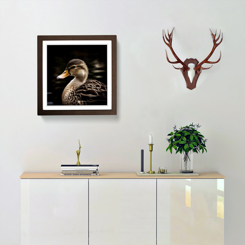 Single Picture Frame Print on Wood, Walnut