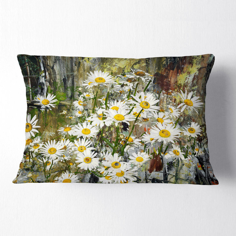 Coussin de fleurs floral marguerites sous le coussin de fenêtre