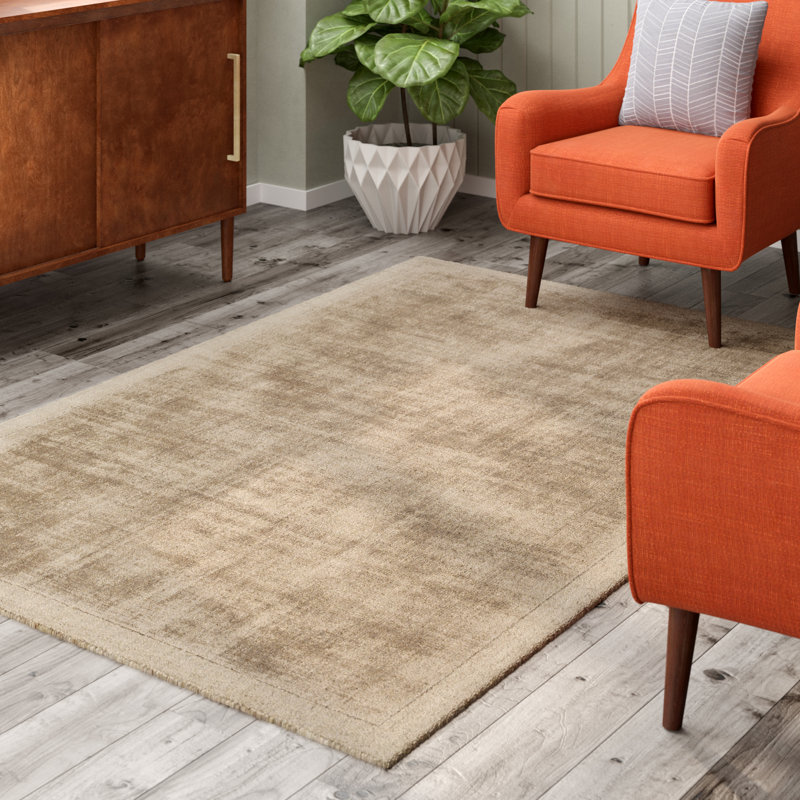 Tapis en viscose tissé à la main Mckinley, Rectangle de 4 pi x 6 pi