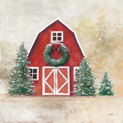 «Decembre Barn» par Julia Purinton - peinture sur toile tendue