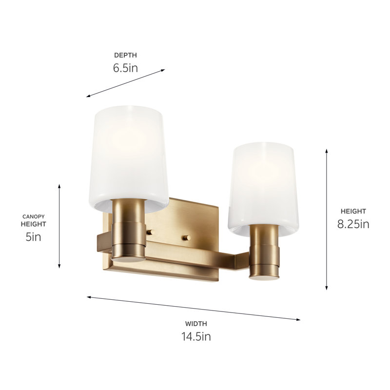 Keison 2 - Light Dimmable Vanity Light, Champagne Bronze