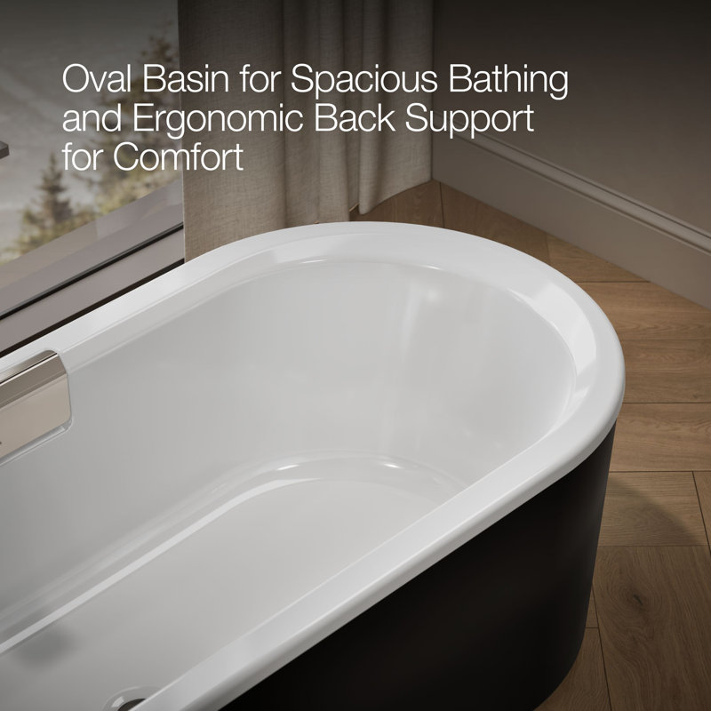 Volute 63 In. X 28-3/8 In. Freestanding Bath With Shroud