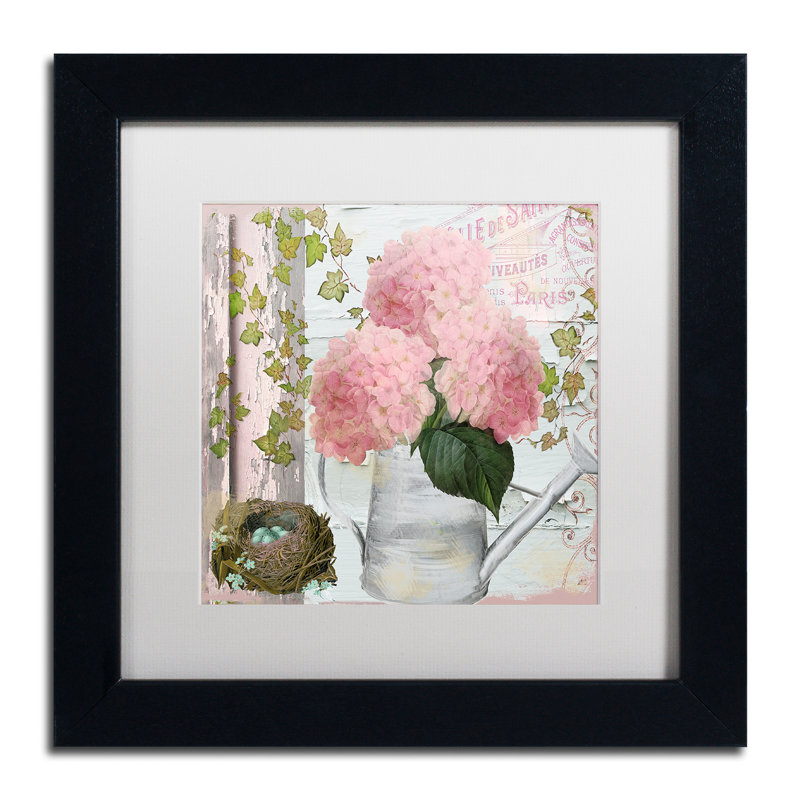 Jadaya «Chalet d'Ete Hydrangea» par Color Bakery, impression encadrée, H 11 po x l 14 po x P 0,5 po, Blanc