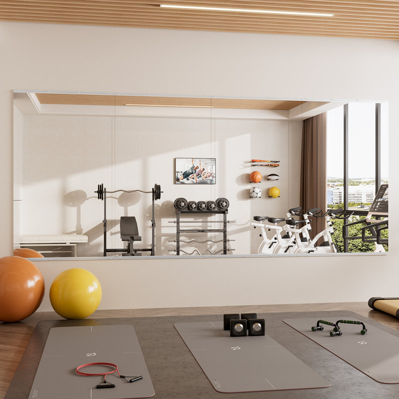 Rectangle Full Length Wall Mirror Set Home Gym Mirror Tempered Glass Mirror, 60" x 36", 2
