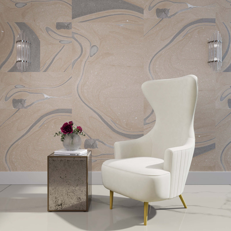 Fauteuil ballon l 30 po, Velours crème