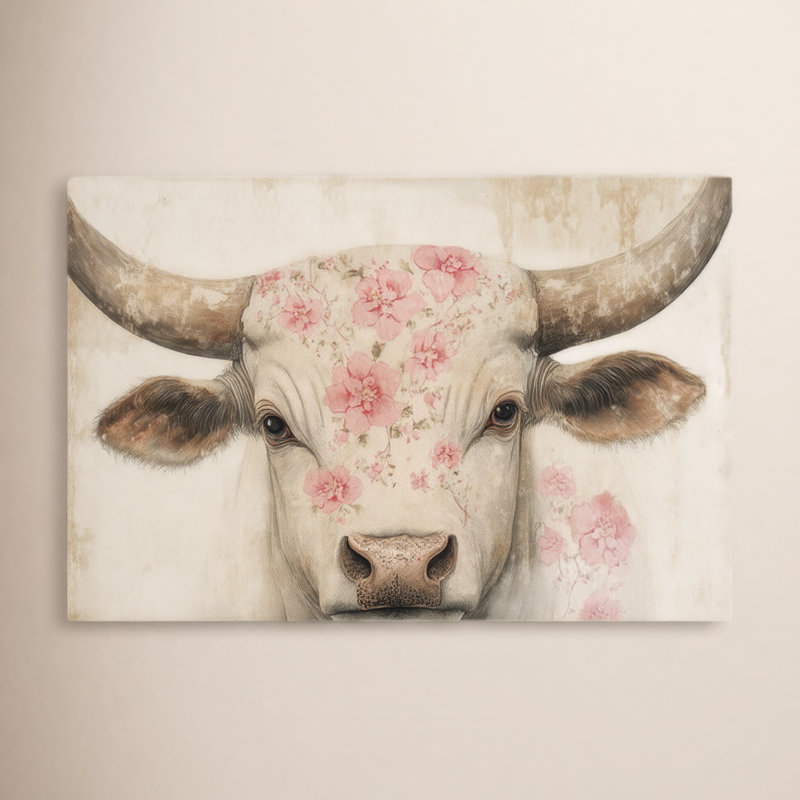 Art floral - Vache rétro, H 36 po x l 24 po